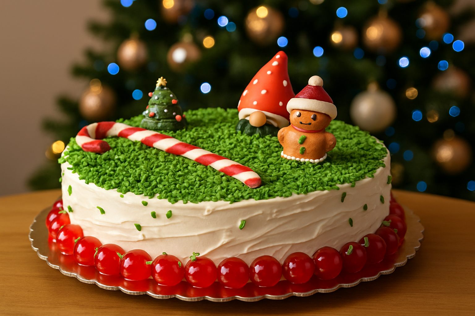 Red Velvet Cake con decorazione natalizia
