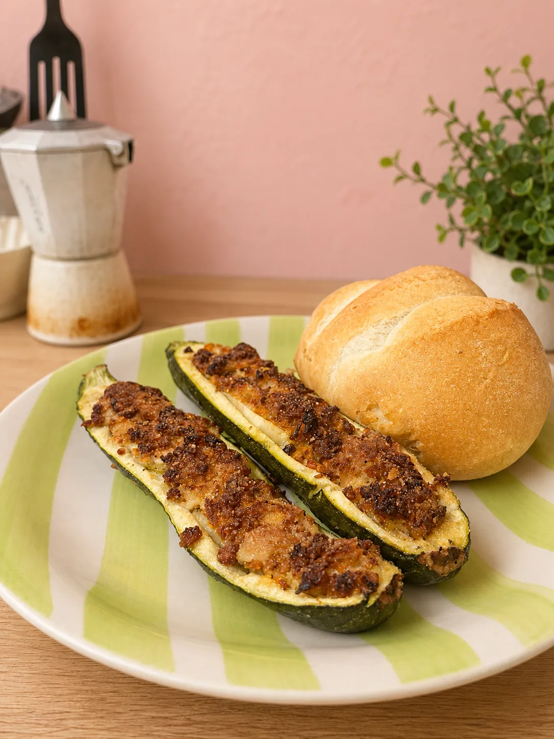 Stuffed courgettes